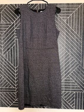 LOFT Sleeveless Midi Sheath Dress in Charcoal Gray